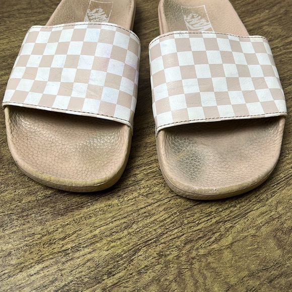 Vans Sepia Rose Checkered Slides Size 8 - Picture 4 of 11